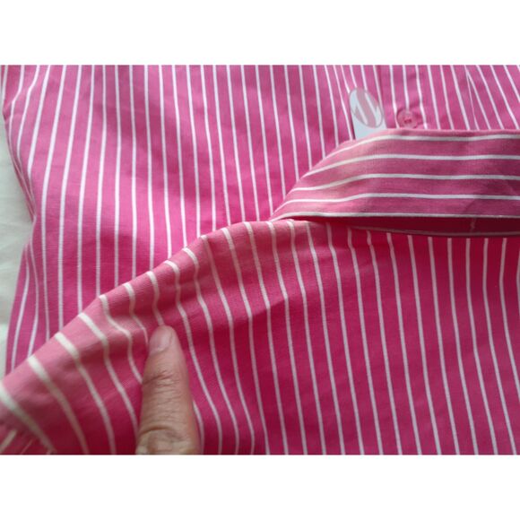 SOHO Jeans Pink White Stripes Cotton Blend LS Button-Up Shirt JR. Size L NWT - Picture 10 of 14